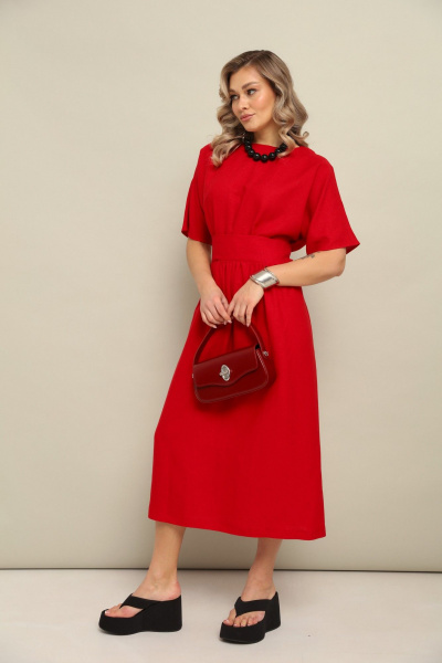 Платье LM М122 красный - фото 4
