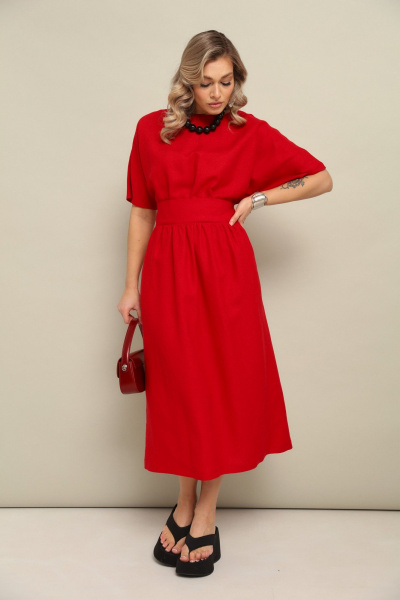 Платье LM М122 красный - фото 3
