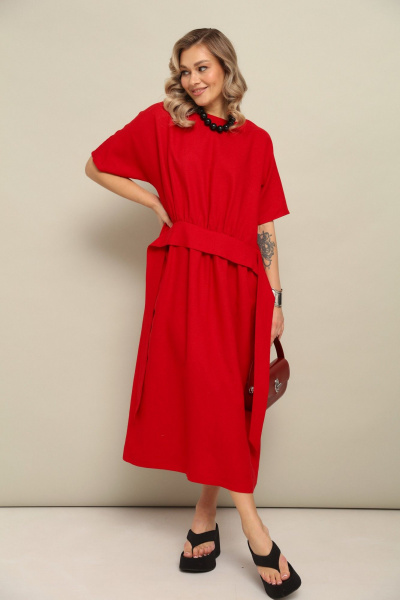 Платье LM М122 красный - фото 7