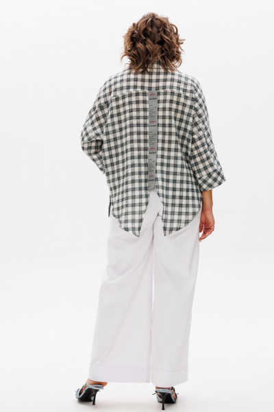 Блуза Michel chic 788 бирюза,клетка - фото 7