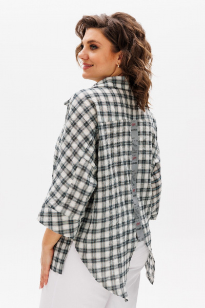 Блуза Michel chic 788 бирюза,клетка - фото 6