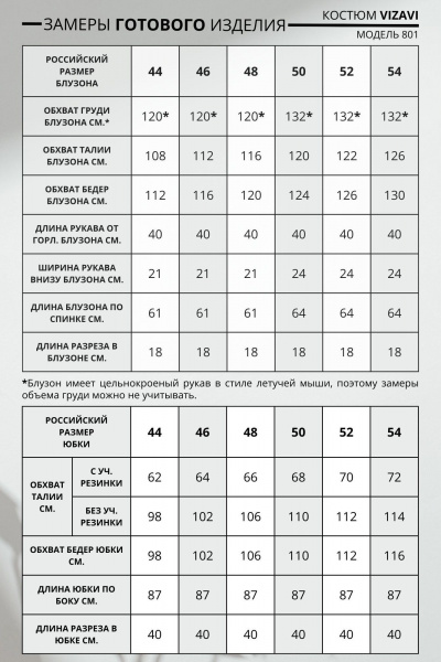 Блуза и юбка из трикотажа с кружевной отделкой VIZAVI 801 - фото 7