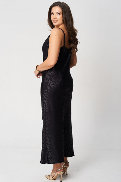 Платье LeNata 16464 черный-в- рисунок - фото 2