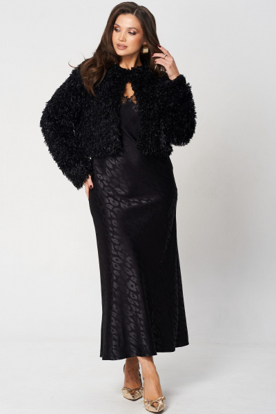 Платье LeNata 16464 черный-в- рисунок - фото 13