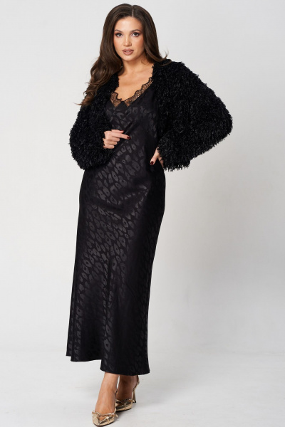 Платье LeNata 16464 черный-в- рисунок - фото 12