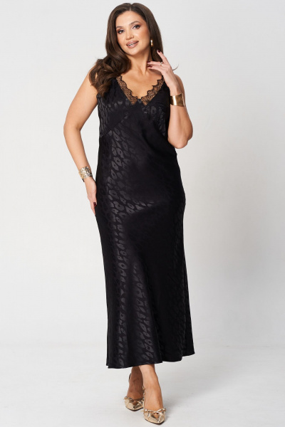 Платье LeNata 16464 черный-в- рисунок - фото 8