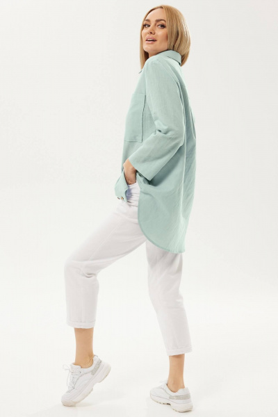 Брюки, рубашка Ma Сherie 3142 мятный+белый - фото 2