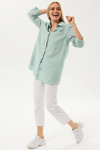 Брюки, рубашка Ma Сherie 3142 мятный+белый - фото 1