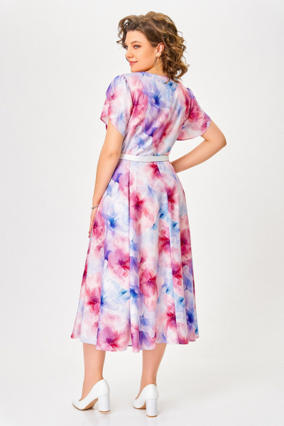 Платье Swallow 829 принт_розово-голубые_цветы - фото 7