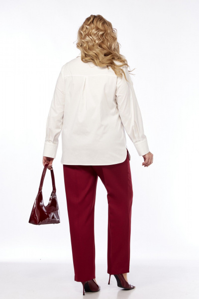 Демисезонные классические брюки с зауженным к низу кроем Элль-стиль 2002/9 бордовый - фото 3