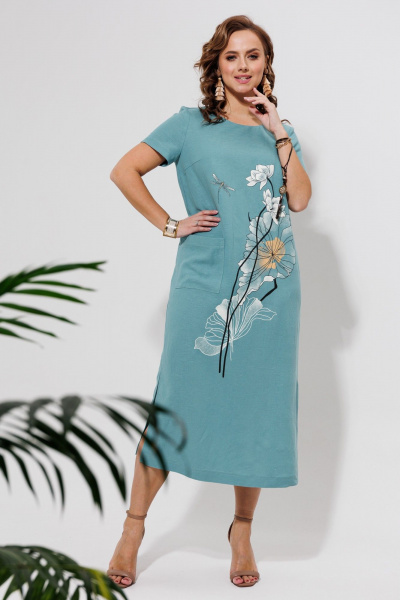 Платье Galean Style 963 голубой - фото 11