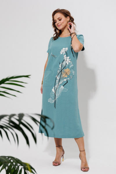 Платье Galean Style 963 голубой - фото 8