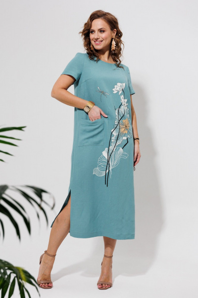 Платье Galean Style 963 голубой - фото 4