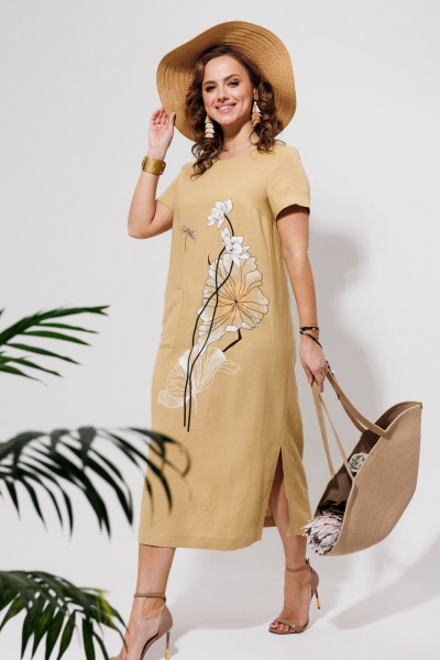 Платье Galean Style 963 песочный - фото 14