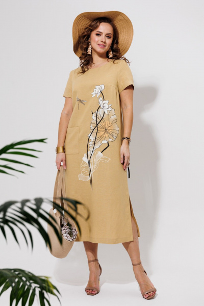 Платье Galean Style 963 песочный - фото 13