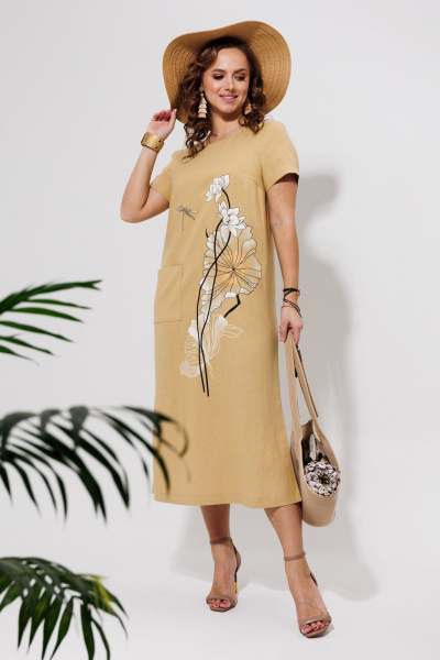 Платье Galean Style 963 песочный - фото 10