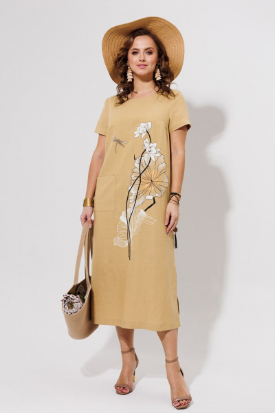 Платье Galean Style 963 песочный - фото 8