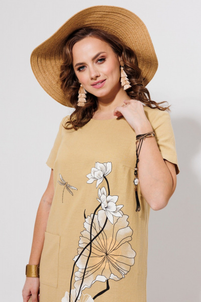 Платье Galean Style 963 песочный - фото 4