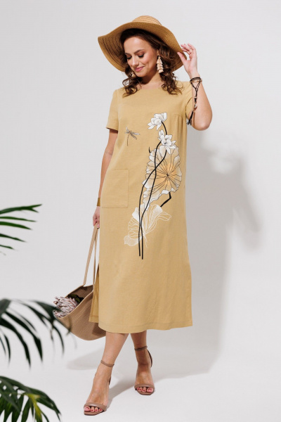 Платье Galean Style 963 песочный - фото 1