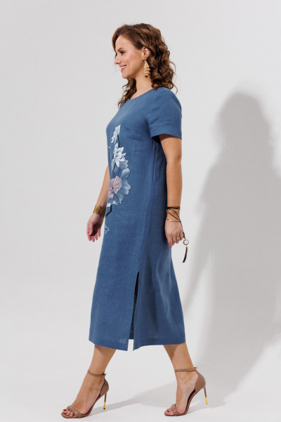 Платье Galean Style 963 синий - фото 12