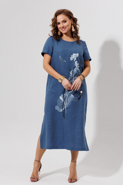 Платье Galean Style 963 синий - фото 10