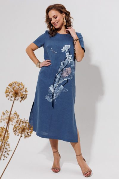 Платье Galean Style 963 синий - фото 6