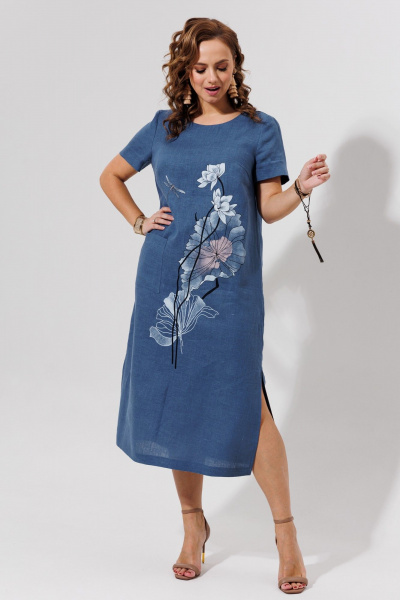 Платье Galean Style 963 синий - фото 2