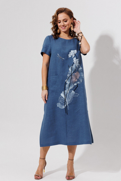 Платье Galean Style 963 синий - фото 1