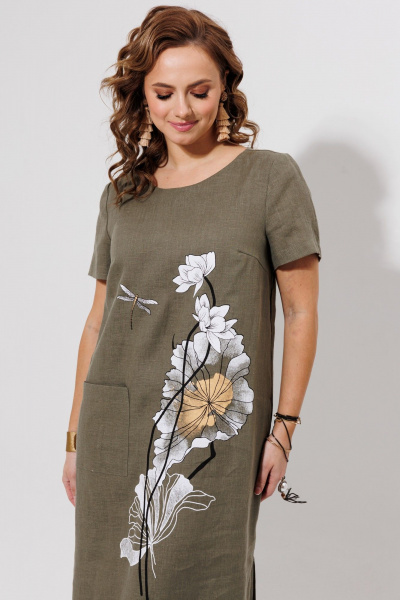 Платье Galean Style 963 светлый_хаки - фото 8