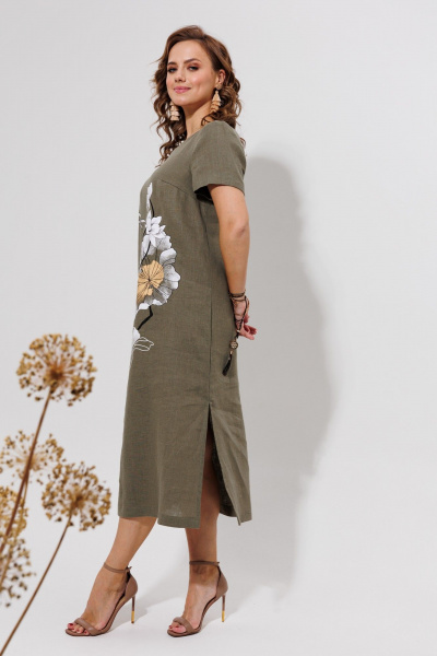 Платье Galean Style 963 светлый_хаки - фото 7