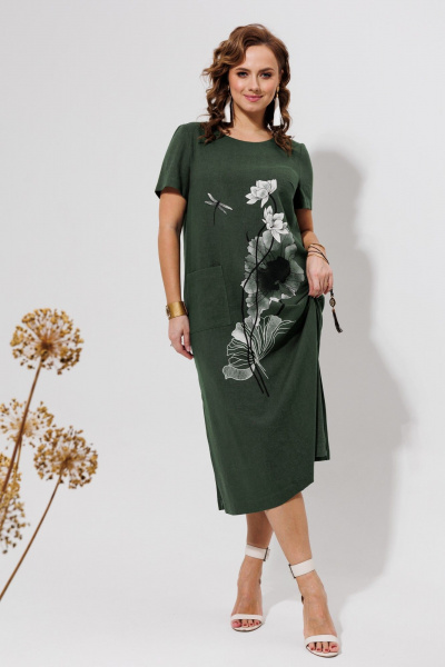 Платье Galean Style 963 темный_хаки - фото 7