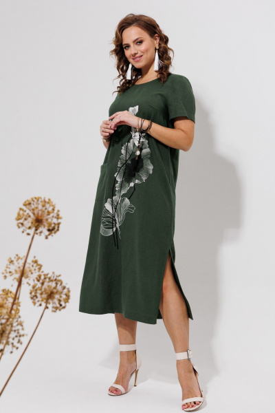 Платье Galean Style 963 темный_хаки - фото 6