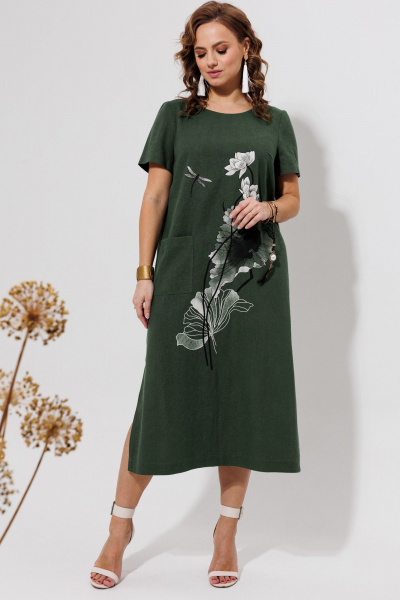 Платье Galean Style 963 темный_хаки - фото 4