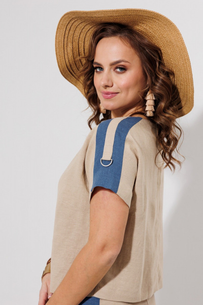 Блуза, юбка Galean Style 964 беж_с_синим - фото 12