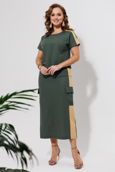 Блуза, юбка Galean Style 964 хаки_с_песочным - фото 6