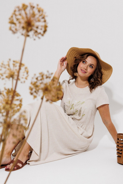 Платье Galean Style 965 светлый_беж - фото 5