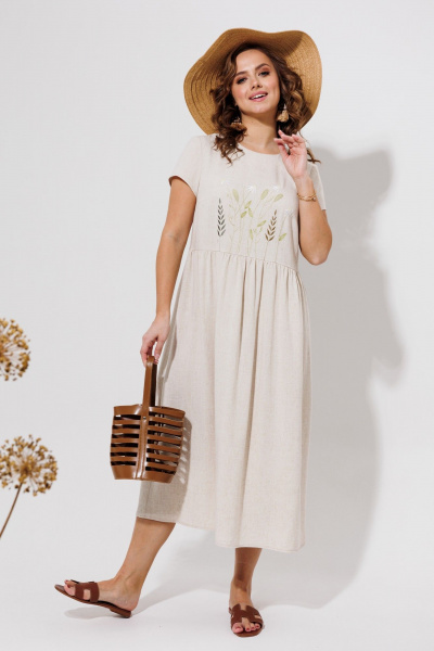 Платье Galean Style 965 светлый_беж - фото 3