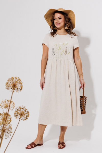 Платье Galean Style 965 светлый_беж - фото 2
