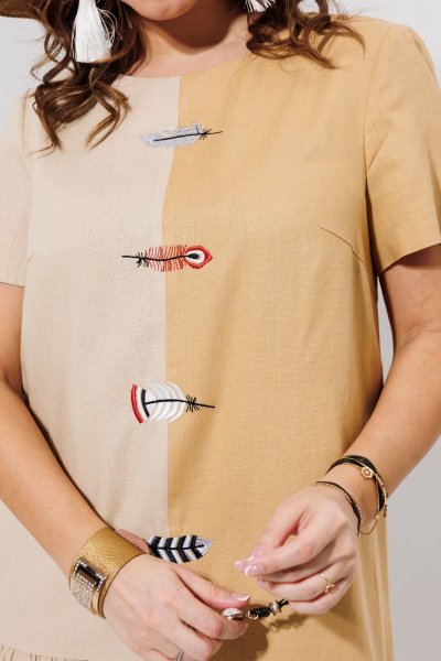 Платье Galean Style 968 беж_с_песочным - фото 8