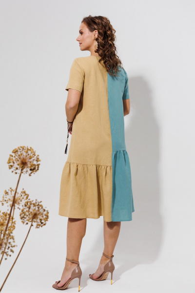 Платье Galean Style 968 голубой_с_песочным - фото 12