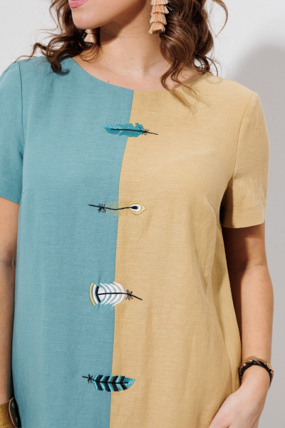 Платье Galean Style 968 голубой_с_песочным - фото 10