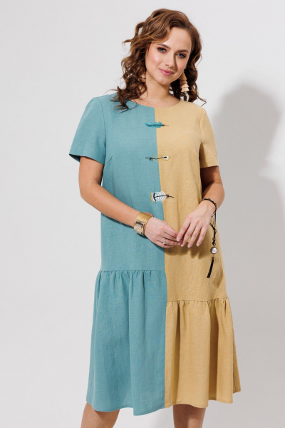 Платье Galean Style 968 голубой_с_песочным - фото 8