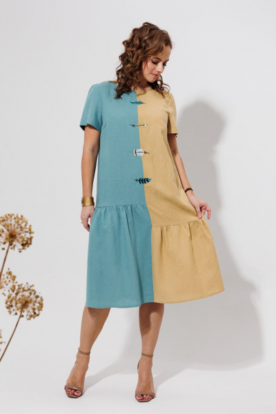 Платье Galean Style 968 голубой_с_песочным - фото 7