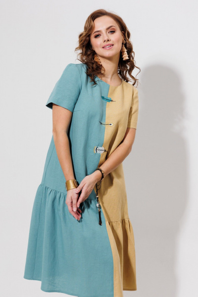 Платье Galean Style 968 голубой_с_песочным - фото 2