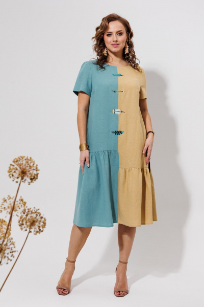 Платье Galean Style 968 голубой_с_песочным - фото 1