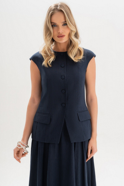 Жилет, юбка Urs 24-458-2 синий - фото 3