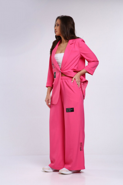Брюки, жакет Rishelie 986 ярко_розовый - фото 2