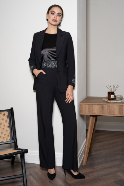 Деловой костюм 3 предмета с вышивкой и на пуговицах Urs 21-488-1 - фото 8