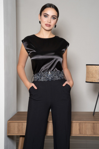 Деловой костюм 3 предмета с вышивкой и на пуговицах Urs 21-488-1 - фото 3