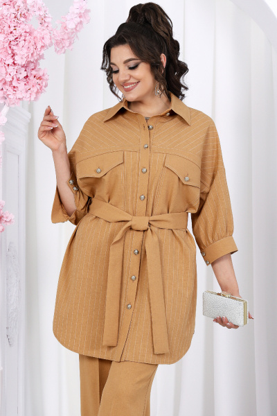 Блуза, брюки, майка Ninele 6048 горчица - фото 4